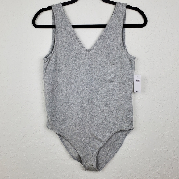 GAP Other - GAP NWT MED Gray Simple Body Suit Snap Closure